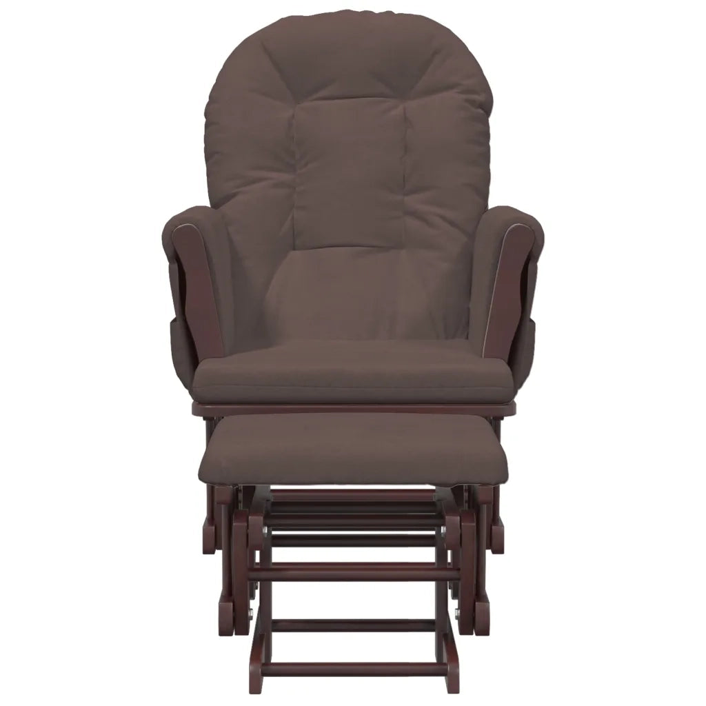 Poltrona Glider con Sgabello Marrone in Tessutocod mxl 70618