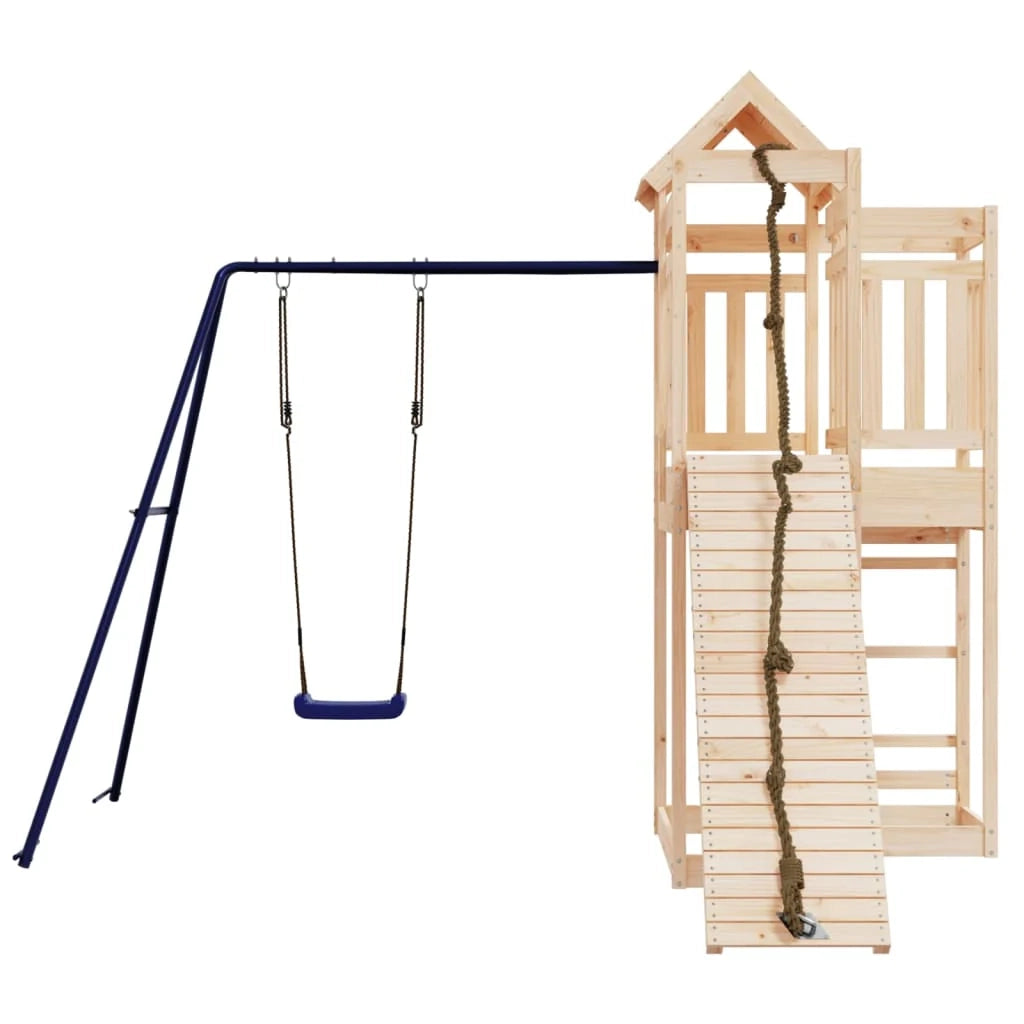 Altalene per parco giochi all'aperto scivolo altalene robuste giochi da giardino 291 x 282 x 238 cm legno di pino massiccio 02_0004763