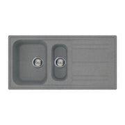 Lavello incasso 2 vasche e gocciolatoio reversibile 100x50 Smeg LZ102TT colore titanio