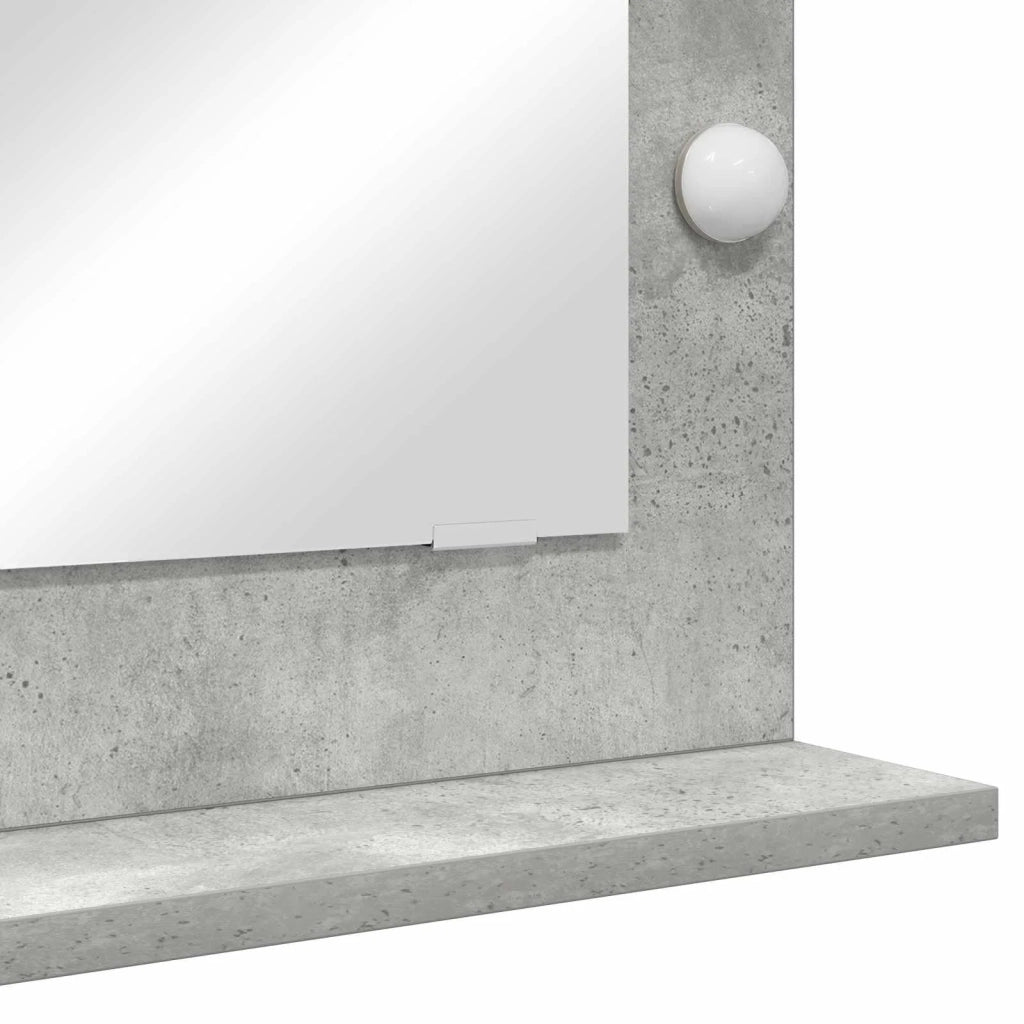 Specchio da Vanità Grigio cemento 70 x 50 x 18 cm Rettangolare 868336