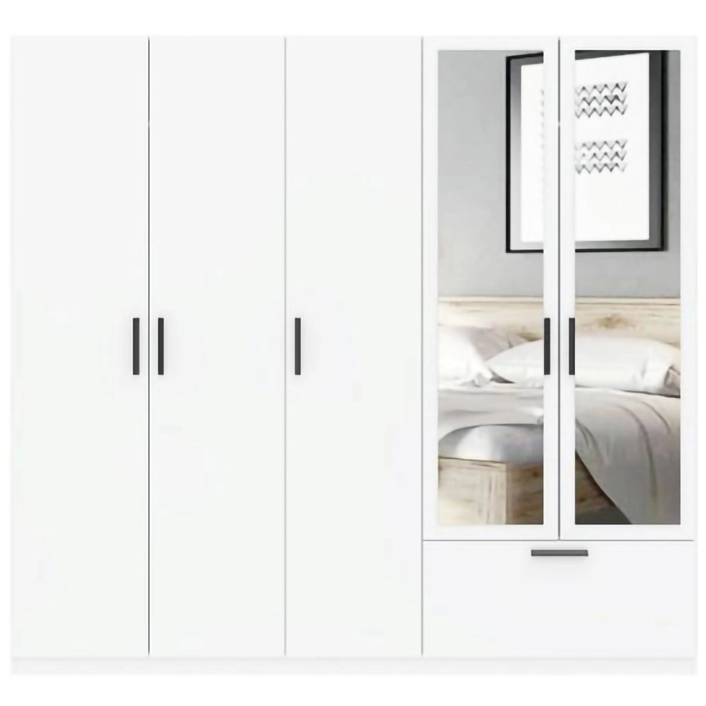 Armadio Camera da Letto Letesori, Guardaroba Grande 3 Ripiani, 225x210h cm Bianco