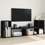Mobili Porta TV 2 pz-Set di 2 Credenza per TV Neri 75x30x50 cm in Legno Multistrato