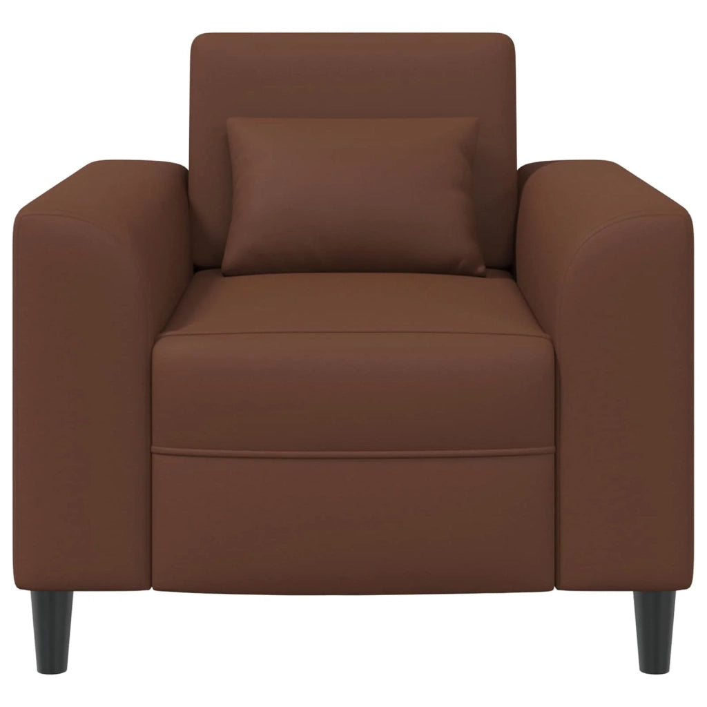 Poltrona-Divano Sedia-Poltroncina Marrone Similpelle
