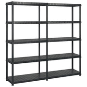 Scaffale portaoggetti a 5 ripiani 183 x 45,7 x 185 cm Plastica nera 02_0045703