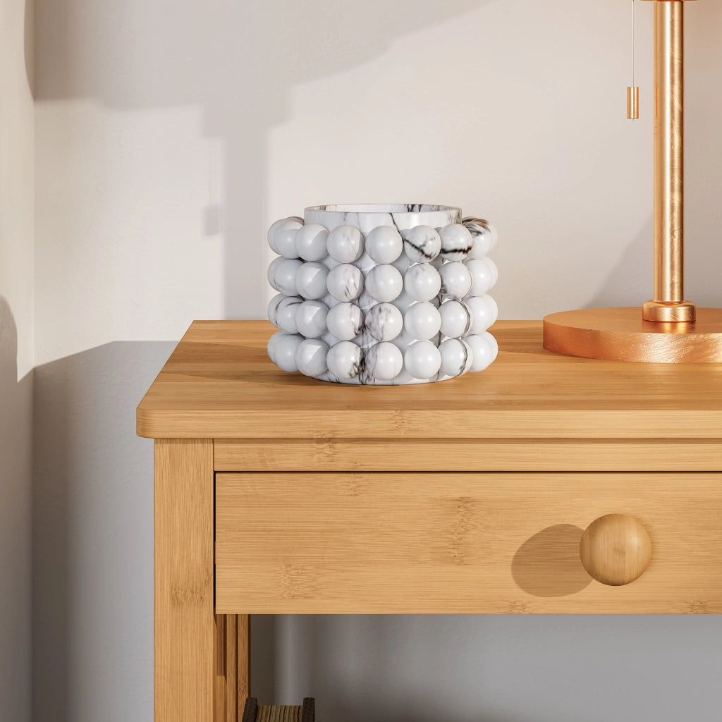 Set di 2 Comodini Ranua Tavolini con Cassetto in Bambù - Colore Naturale [en.casa]