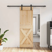Porta scorrevole Naturale e Nero 70 x 210 cm