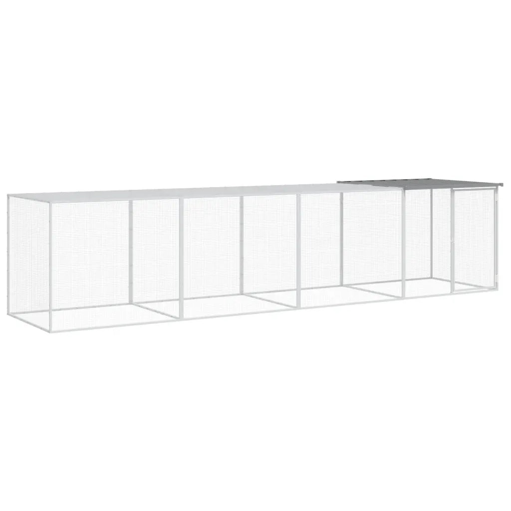 Gabbia Polli Tetto Grigio Chiaro 403x98x90 cm Acciaio Zincato 3189045