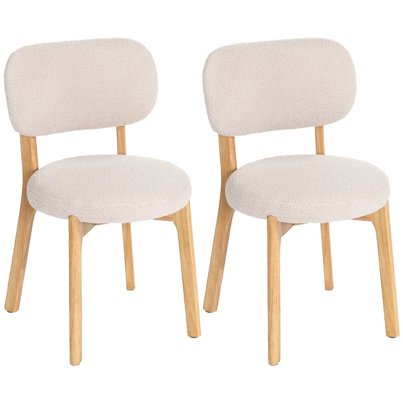 SEDIE da pranzo Set da 2 pezzi 46,5x52x80 cm Legno Crema