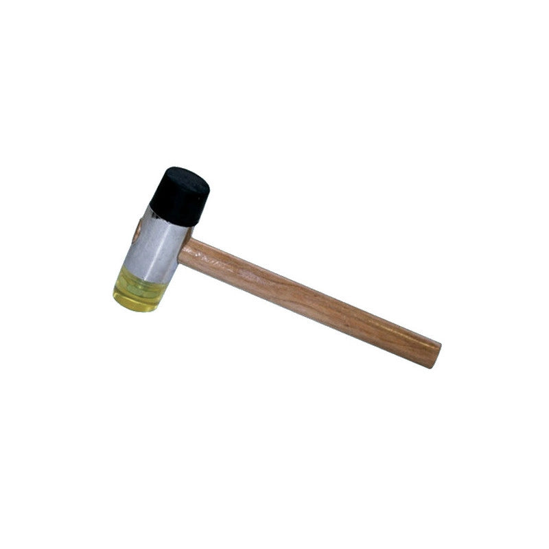 Mazzuola a 2 battenti in PVC Ø30 mm con manico in legno per lavori di assemblaggio e falegnameria