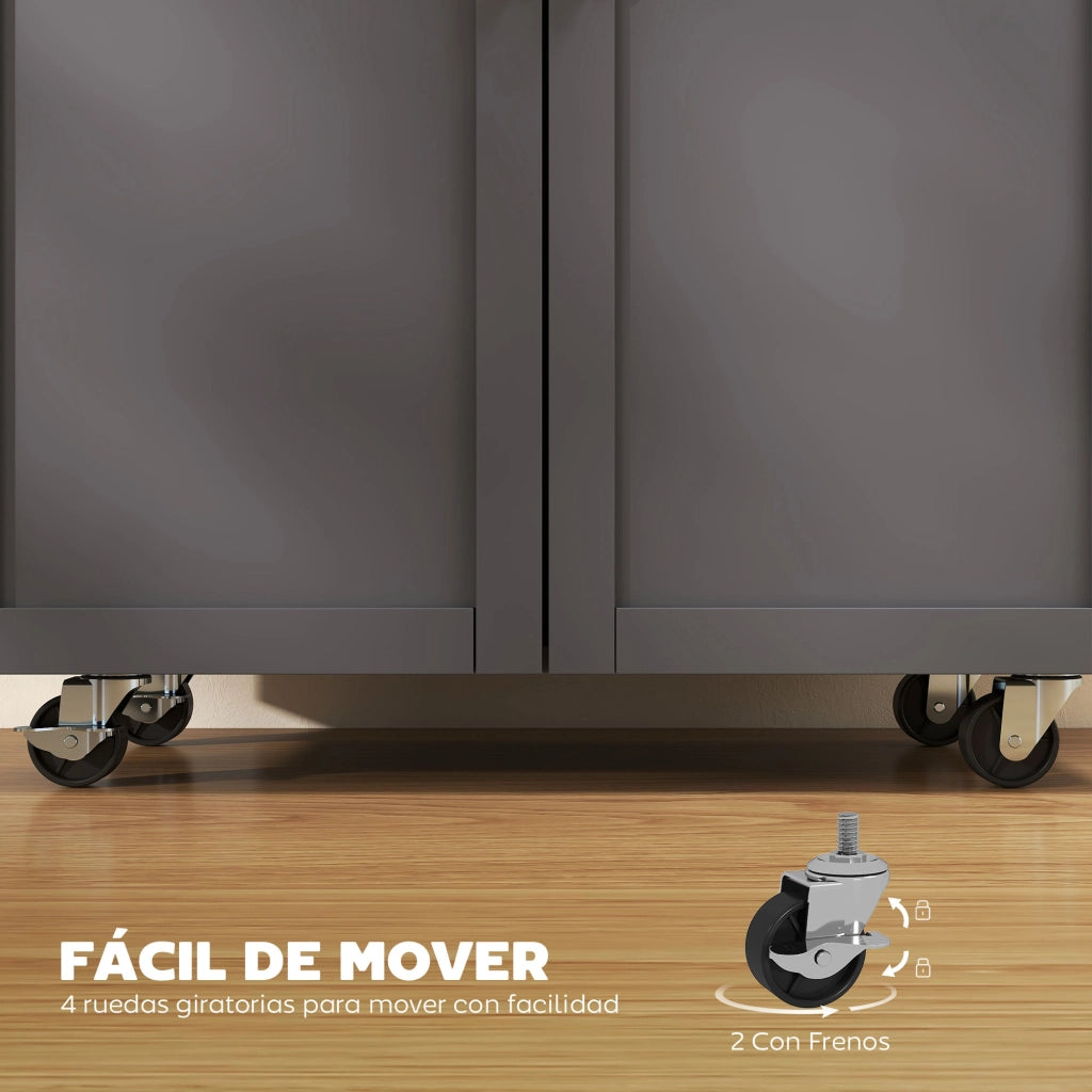 Armadio Mobile da Cucina con Ante ¨C Zephmum ¨C 105x36x85 cm Grigio