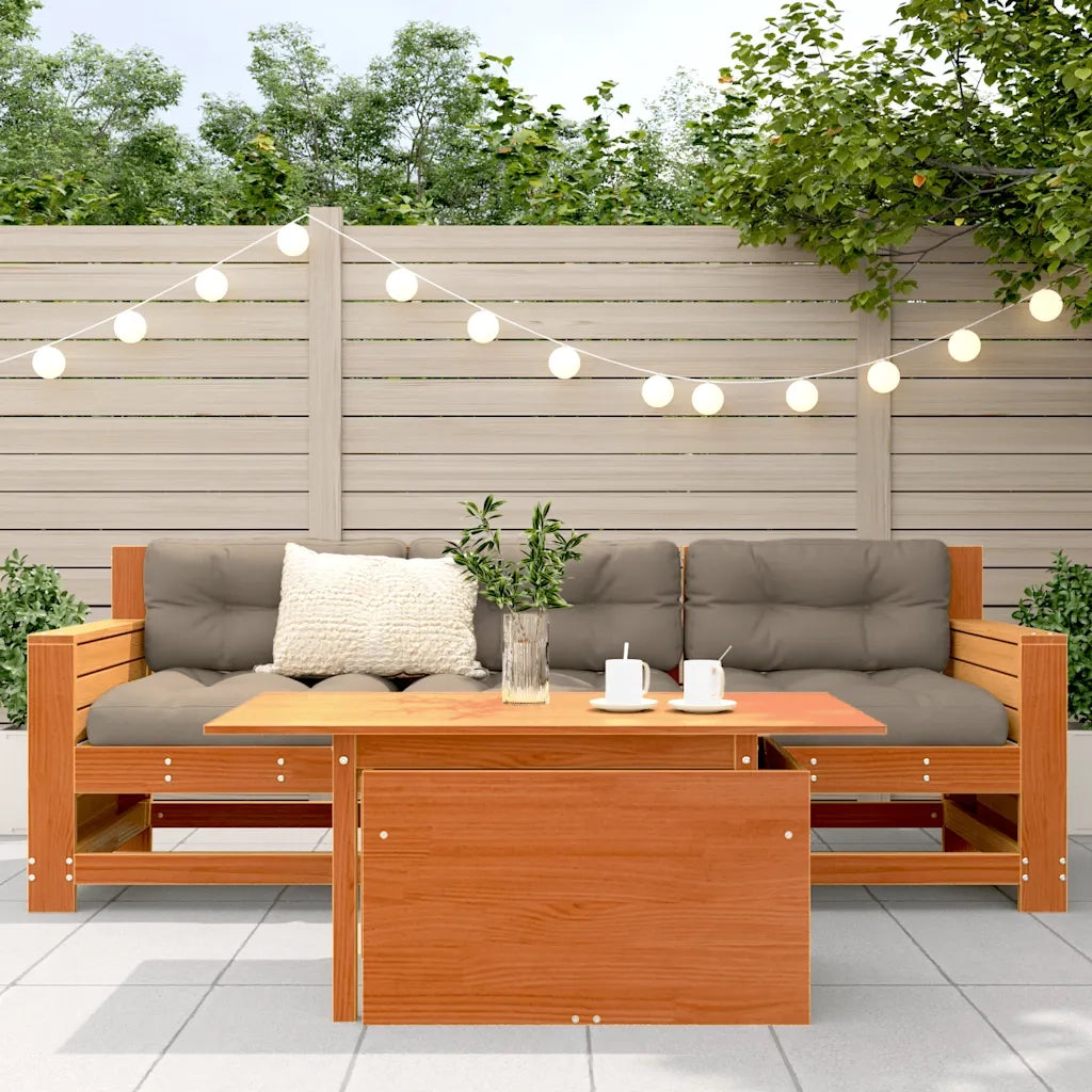 Tavolino da Giardino-Tavolo da Esterno Marrone Cera 100x50x75cm Legno Massello Pino