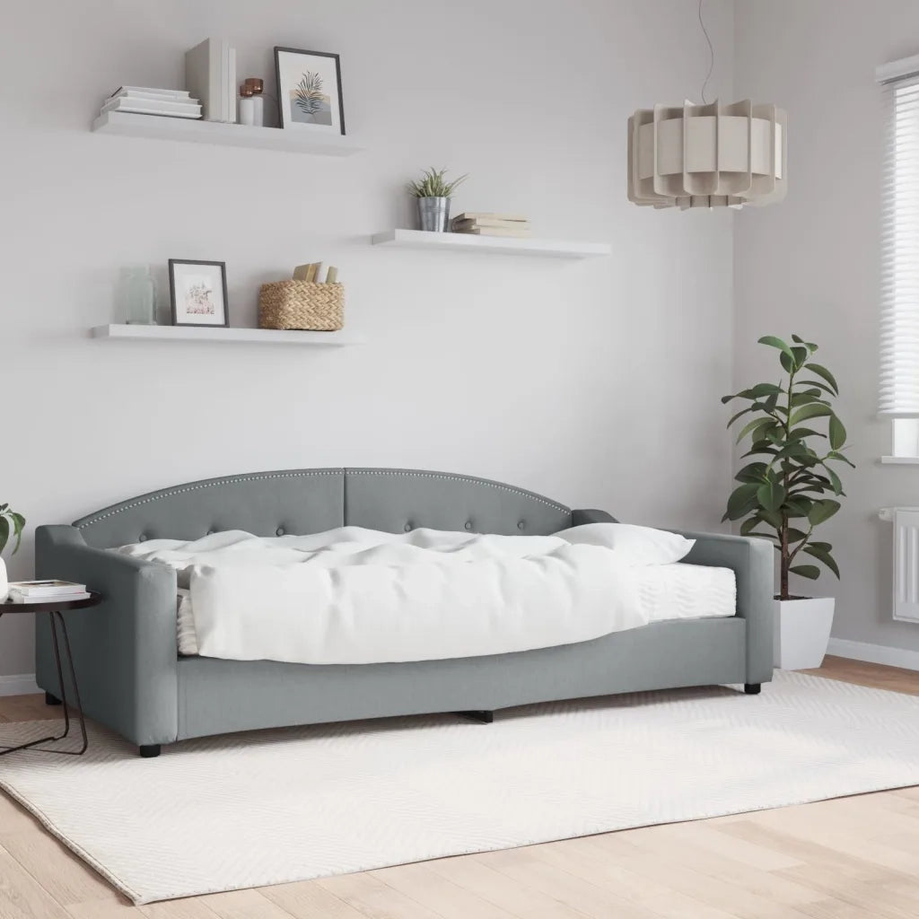Divano Letto con Materasso Grigio Chiaro 100x200 cm in Tessutocod mxl 80347