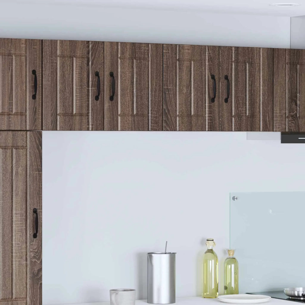 Armadi a pareti per cucina con porta Lucca 2 pcs Rovere Marrone 884929
