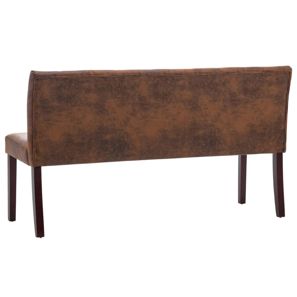 Panca 148,5 x 52 x 84,5 cm in similpelle scamosciata marrone 02_0010809