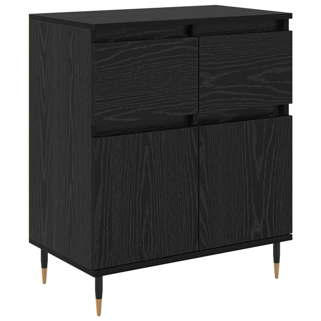 Credenza | Madia | Buffet da pranzo | Armadio da pranzo con cassetto Rovere Nero 60 x 35 x 70 cm