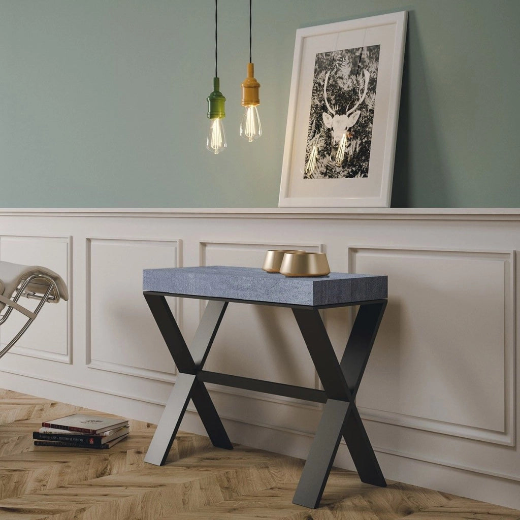 Consolle Allungabile 90-300x40x77 cm in Nobilitato Grigio