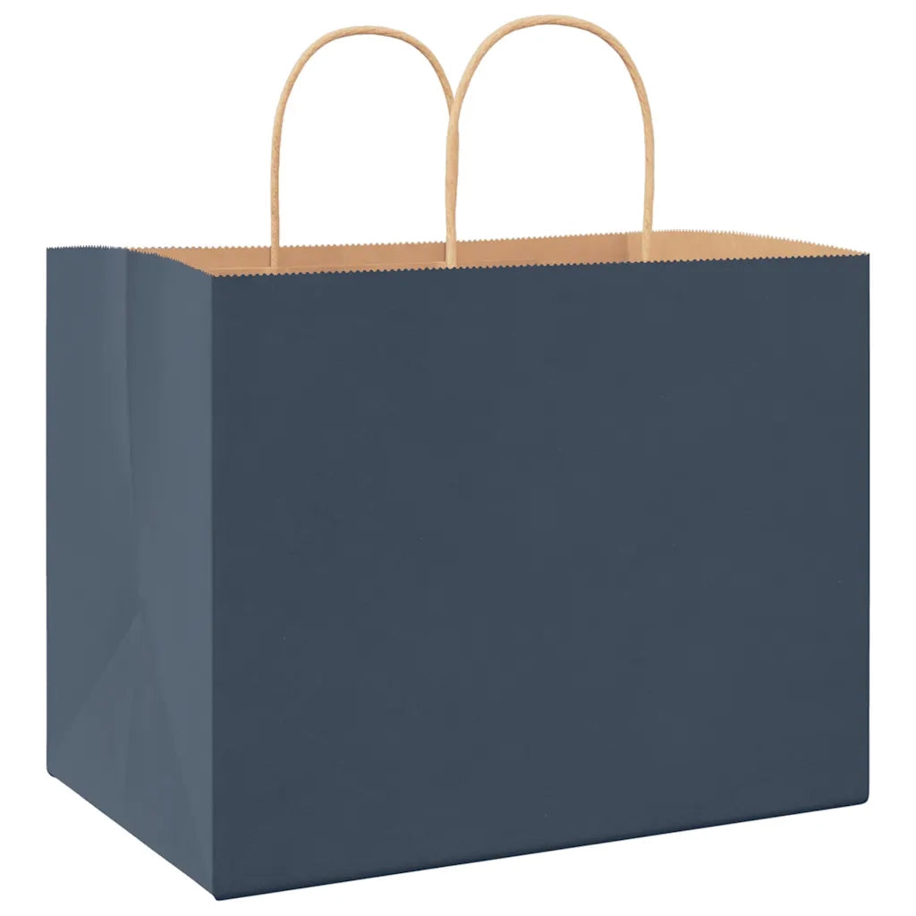 Sacchetti di Carta 250 pz con Manici Blu 32x22x24 cm 4101707