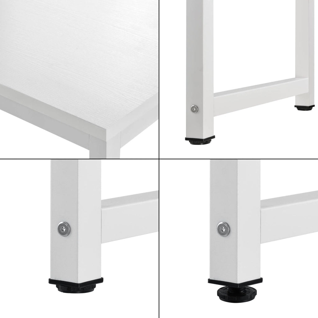 Scrivania regolabile postazione di lavoro tavolo in legno melaminico 120 cm bianco 03_0001162