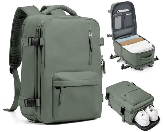 Borsa a Mano per Viaggio in Aereo 40x20x25 cm, Impermeabile, per Laptop 14 Pollici, Borsa a Tracolla per Uomo