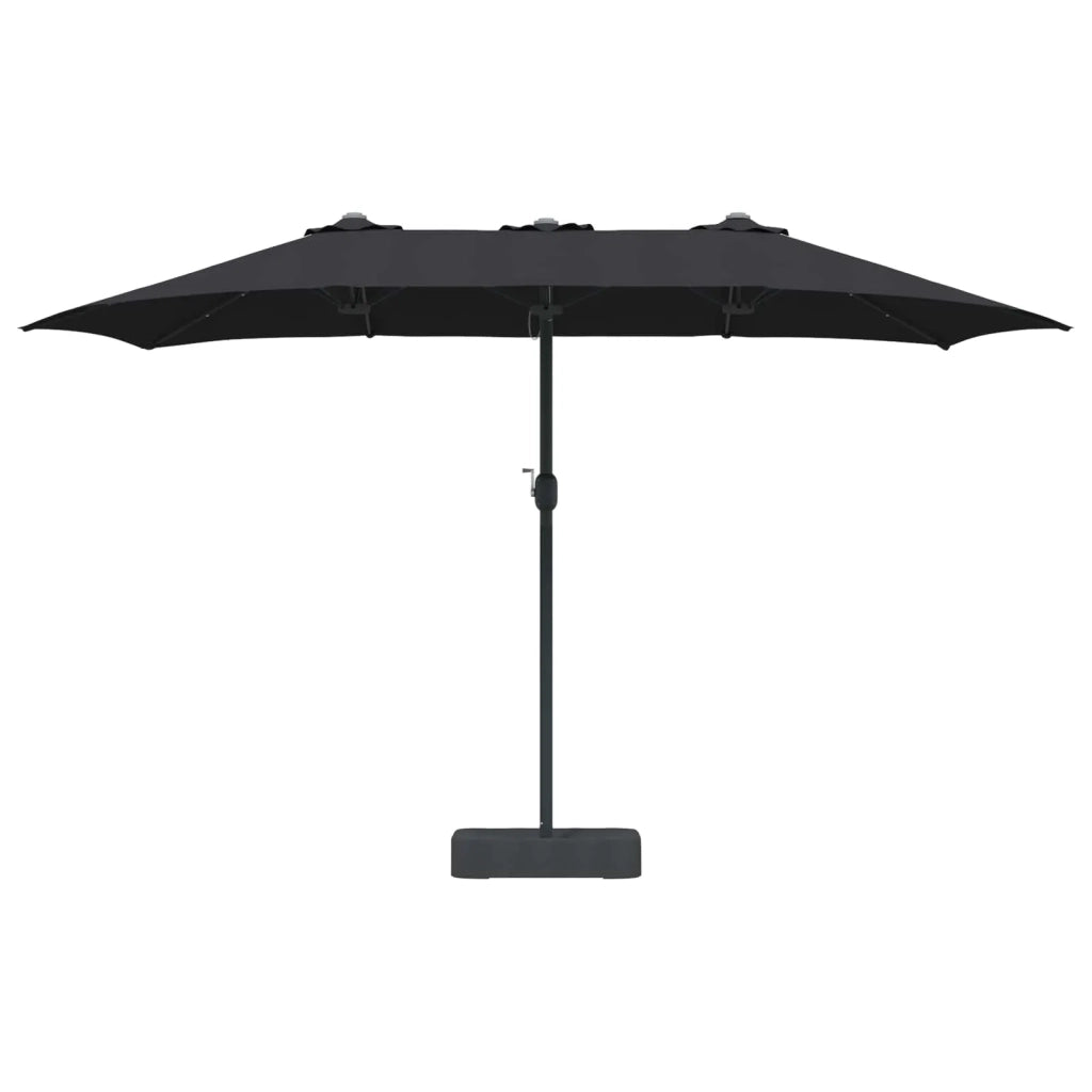 Ombrello da giardino Nero 385 x 209 x 244 cm Poliestere 42003289