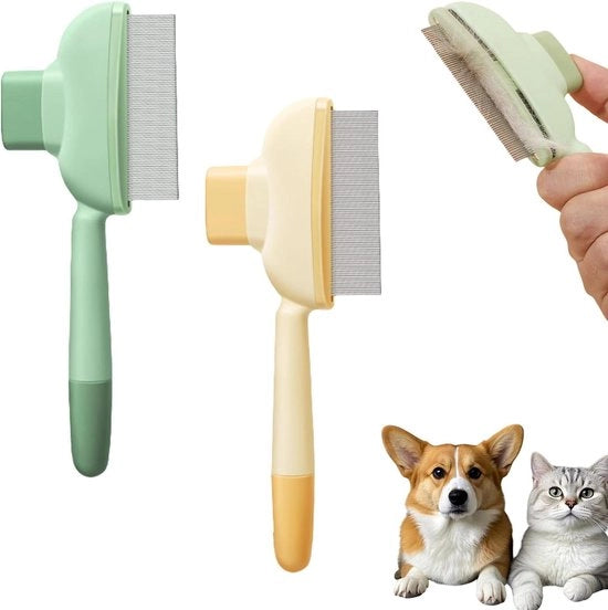 Fotocomb per Gatti Auto Pulente con Tasto di Rilascio - Strumento di Rimozione Capelli Animali - (2pz)