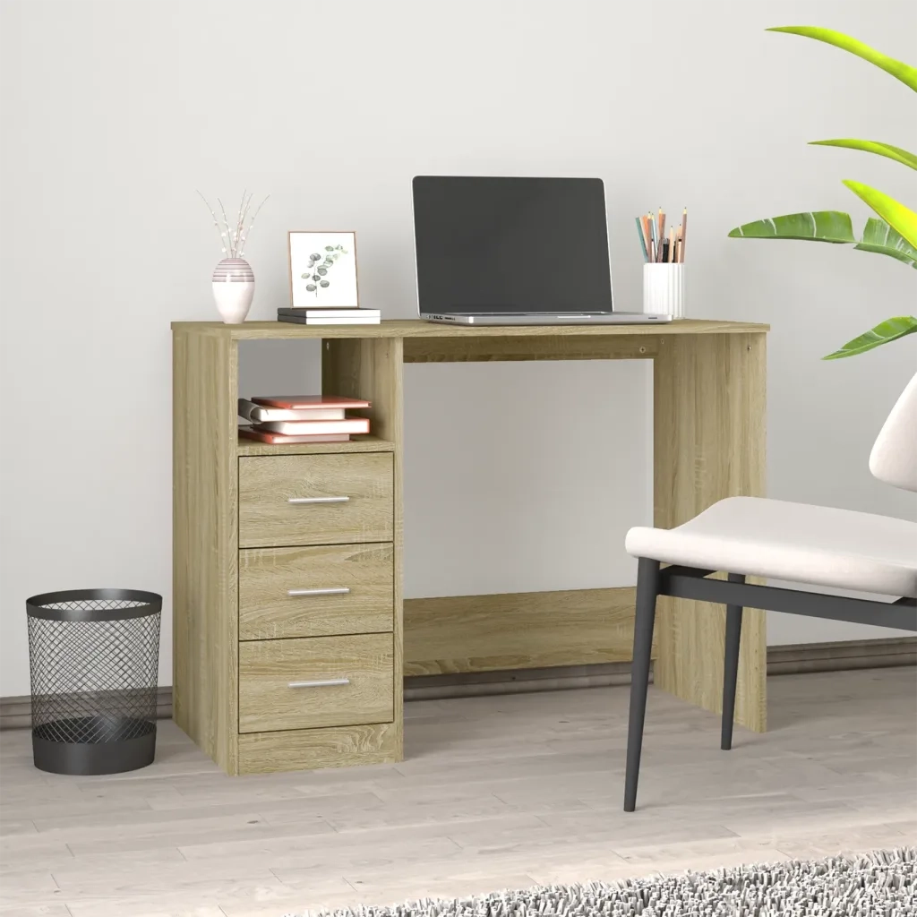 Scrivania Cassetti Rovere Sonoma 102x50x76 cm Legno Multistrato cod mxl 64769
