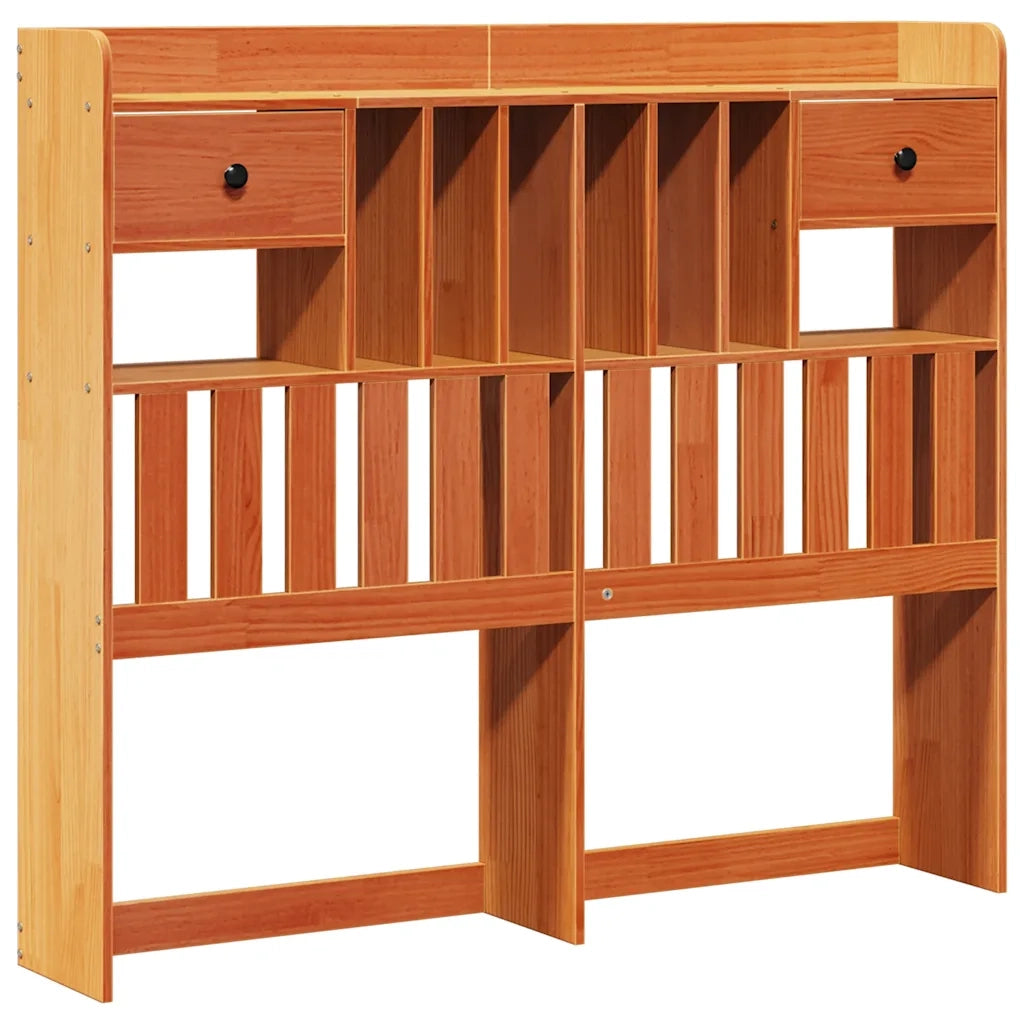 Letto Libreria senza Materasso Marrone Cera 135x190 cm in Pino 3322068