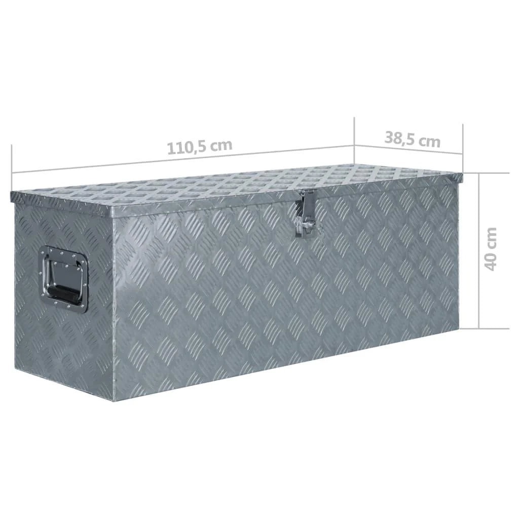 Scatola in alluminio argentato 110,5 x 38,5 x 40 cm 02_0003197