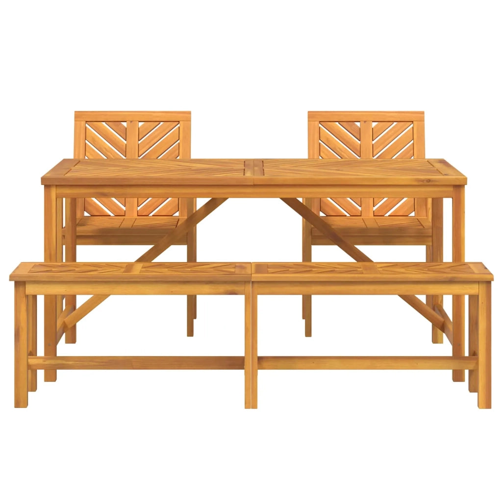 Set da Pranzo per Giardino 4 pcs Marrone 3154112