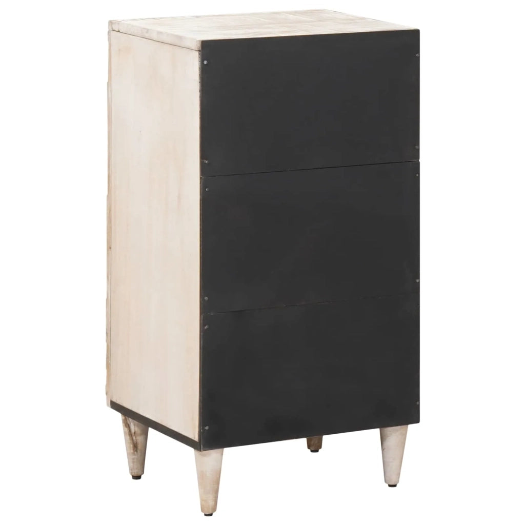 Credenza Bianco 40 x 33,5 x 75 cm Legno di mango massello