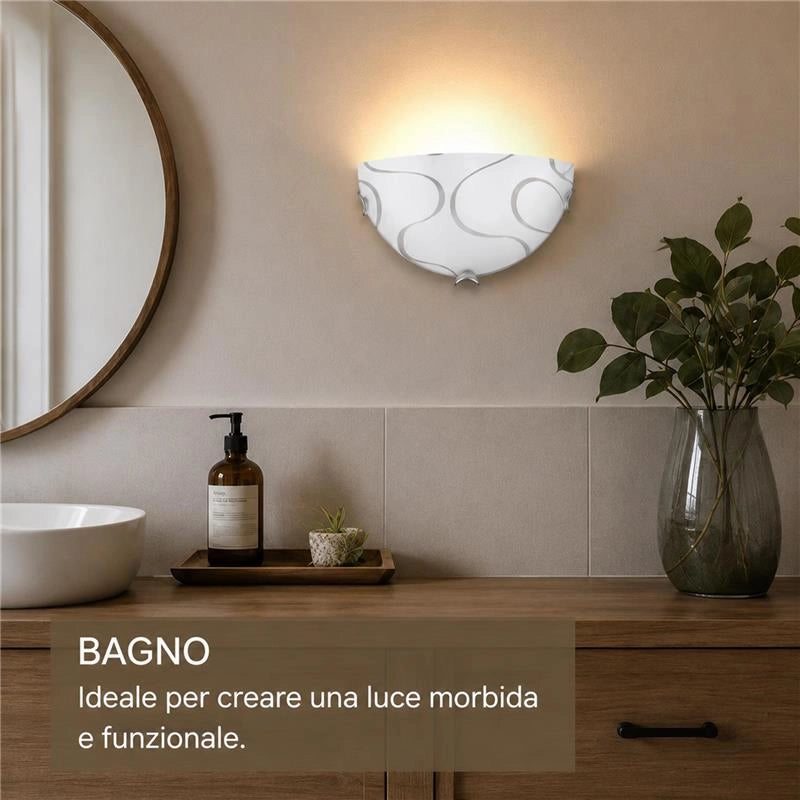 ONDA LAMPADA APPLIQUE 1 LAMPADINA  E27 30 CM ONDINA