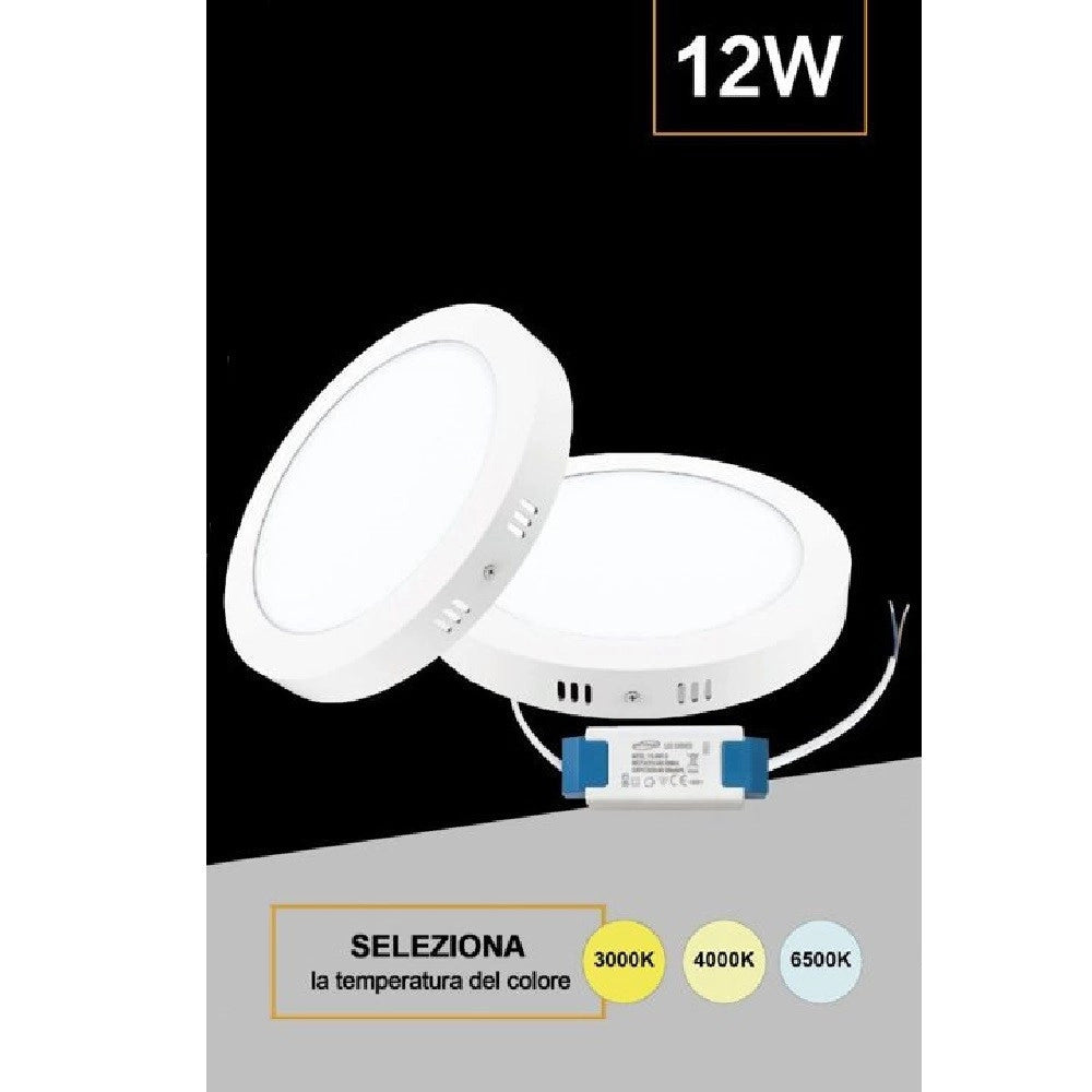 Trade Shop - Plafoniera Led Pannello 12 W 3 Colorazione Luce Fredda Calda Naturale P170b-t3c -
