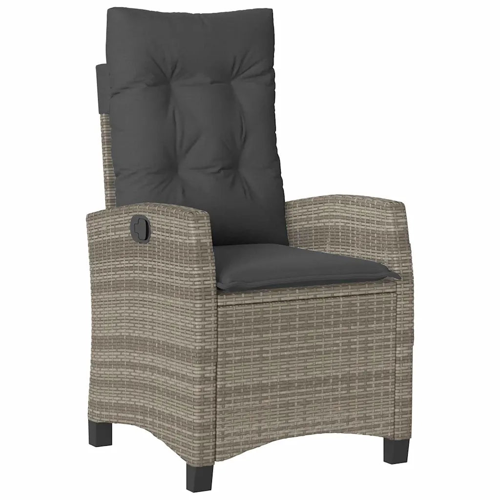 Set da Pranzo per Giardino con cuscino 5 pcs Grigio polyrattan 3380388