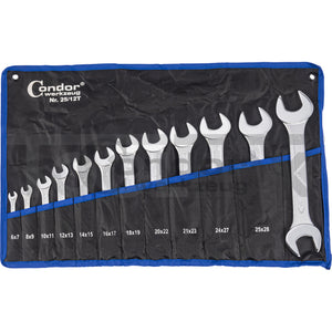 SERIE KIT SET CHIAVI FISSE EXTRA PIATTE INGLESI 12pz 6-32mm CONDOR 25.12.T