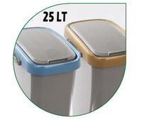 BIDONE PATTUMIERA RACCOLTA DIFFERENZIATA "ECOSWING" 25LT GRIGIO CORNICE ARANCIONE MHOME 10.8071.ARANCIONE