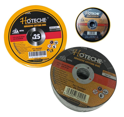 25 PEZZI DISCO ABRASIVO DA TAGLIO FERRO 115X1,0X22,23MM. ULTRA SOTTILE HOTECHE
