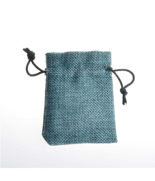 25 Sacchetti Di Juta Azzurro Per Bomboniere Confetti Compleanni Matrimonio         