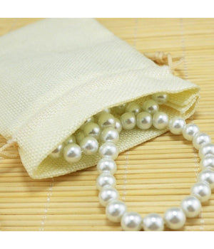 25 Veli Sacchetti Di Juta Avorio Per Bomboniere Confetti Compleanni Matrimonio         