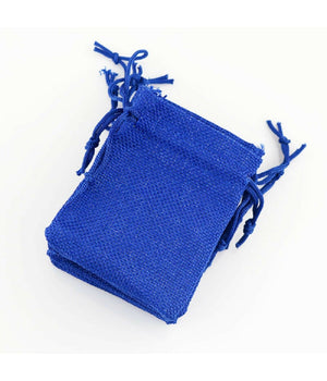 25 Veli Sacchetti Juta Blu Per Bomboniere Feste Decorazioni Cotillon         