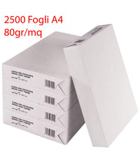 2500 Fogli Carta Bianca Formato A4 Per Fotocopiatrice Stampante Ufficio 5 Risme         