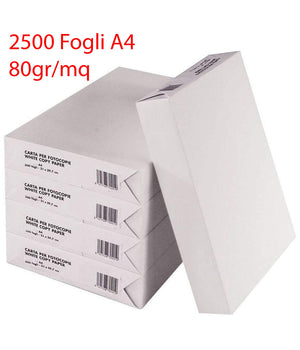 2500 Fogli Carta Bianca Formato A4 Per Fotocopiatrice Stampante Ufficio 5 Risme         