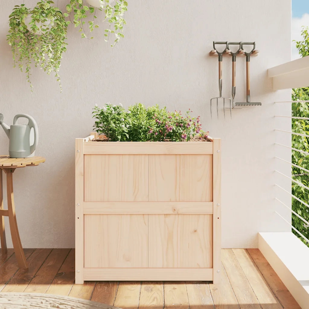 Fioriera | Cassetta per fiori | Vaso da Giardino 70x70x70 cm in Legno Massello di Pino