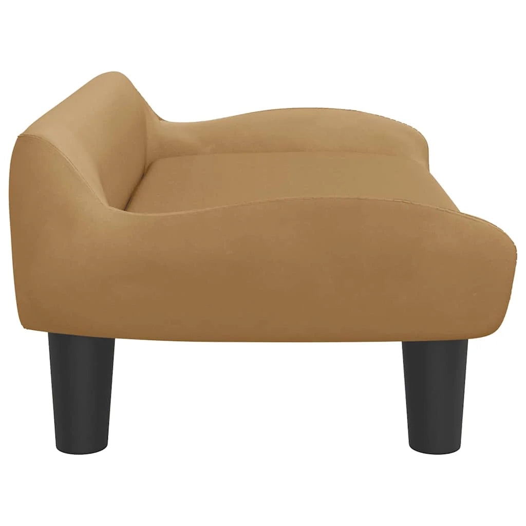 Cuccia per cani a forma di cesto comoda 70 x 40 x 24 cm velluto marrone 02_0042793
