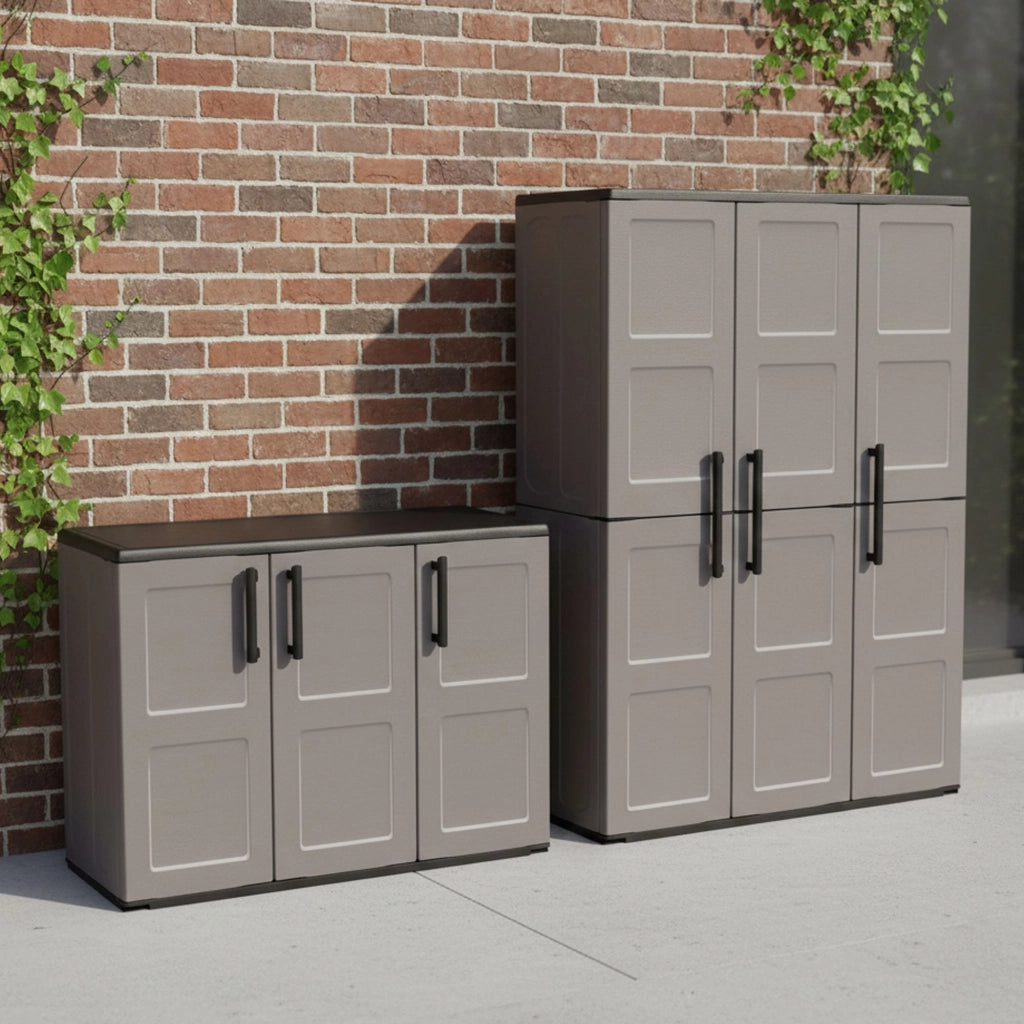 Orvinio, set Armadi da Esterno 4 Ripiani Made in Italy, Grigio