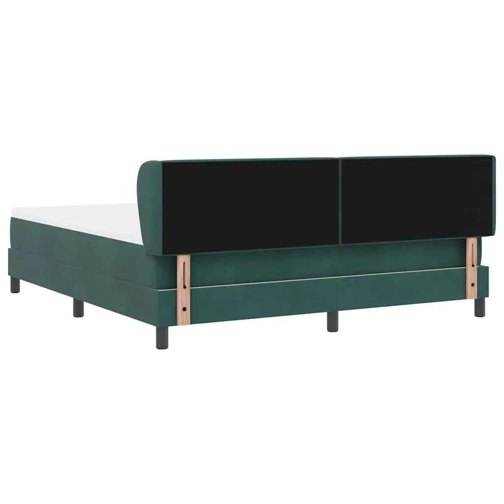 Letto a molle con materasso Verde scuro 180 x 200 cm Velluto 3340349