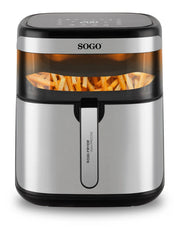 Friggitrice ad aria 10L 1700W con finestra e 10 programmi, controllo touch temperatura 80-200°C e cestello ceramico - Sogo