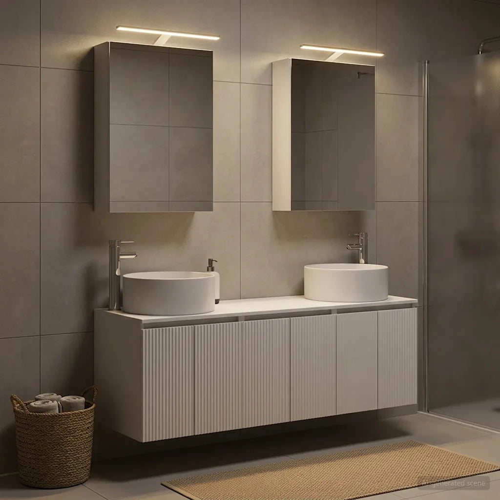 Set di Armadi da Bagno 5 pcs Bianco Legno ingegnerizzato 3406551