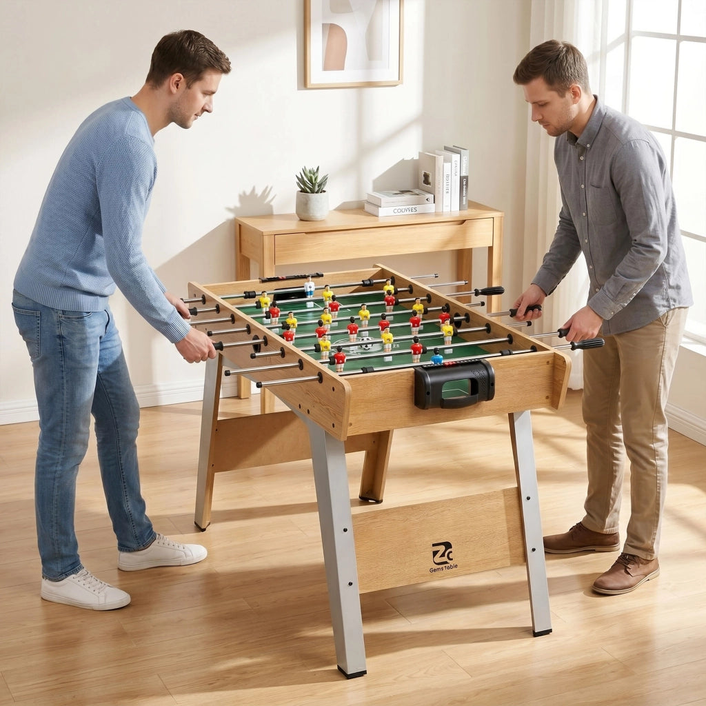Calcio Balilla Tavolo da Gioco 121x87x 77 cm 22 Giocatori Segnapunti Manuali Legno Naturale Verde