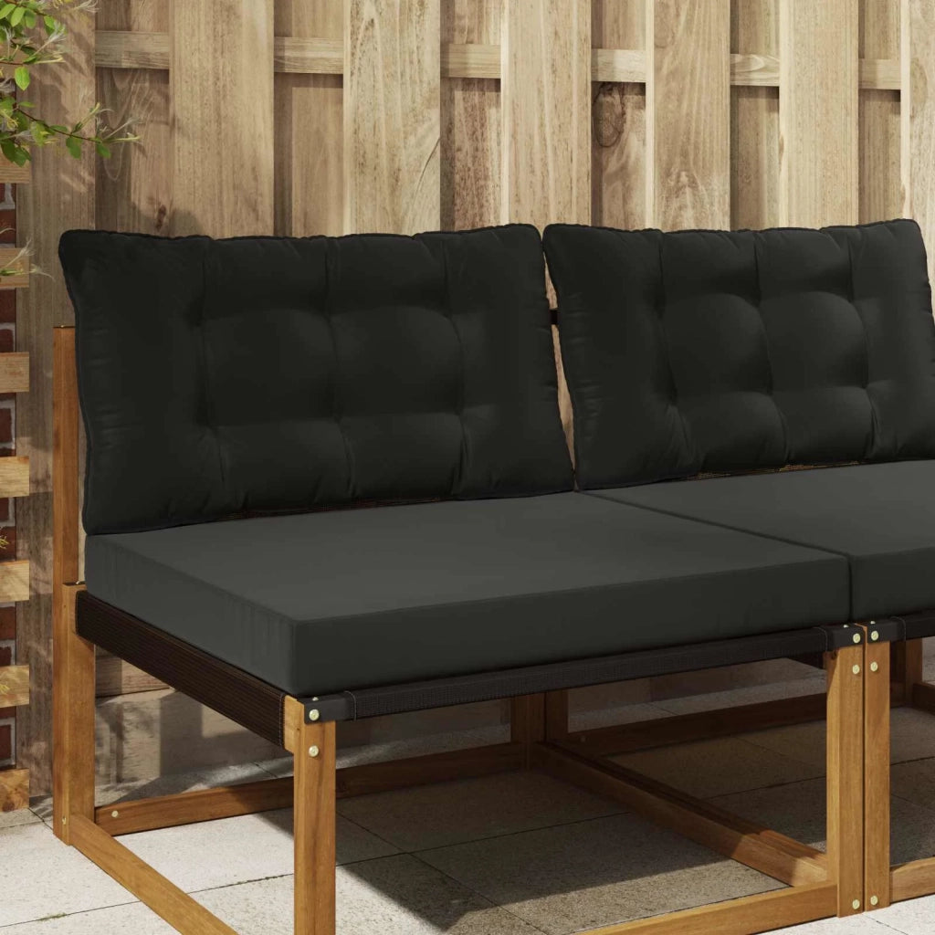 Cuscino per divano da esterno 2 pcs Nero Poliestere