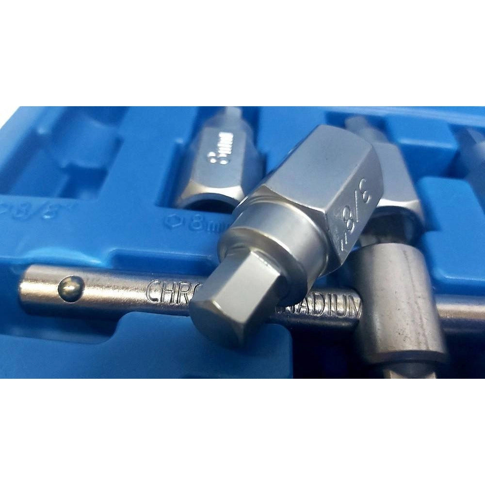 Trade Shop - Chiave Del Carter Quadrato Ed Esagonale Set 12 Pezzi Chiavi Universali A Bussola -